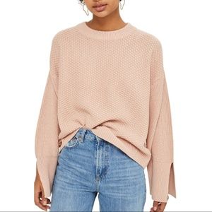TOPSHOP Wide Sleeve Sweater - NUDE